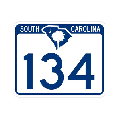 South Carolina 134 (South Carolina) (Road Sign) STICKER Vinyl Kiss-Cut Decal 4 Inch White - The Sticker Space