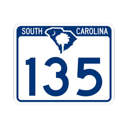 South Carolina 135 (South Carolina) (Road Sign) STICKER Vinyl Kiss-Cut Decal 4 Inch White - The Sticker Space