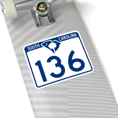 South Carolina 136 (South Carolina) (Road Sign) STICKER Vinyl Kiss-Cut Decal - The Sticker Space