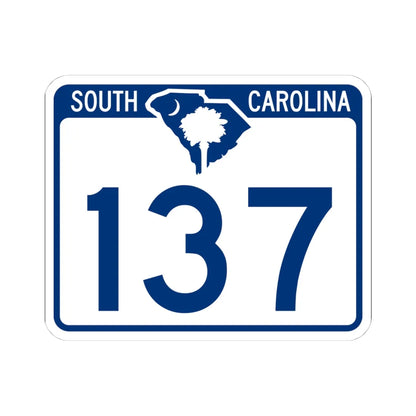 South Carolina 137 (South Carolina) (Road Sign) STICKER Vinyl Kiss-Cut Decal 4 Inch White - The Sticker Space