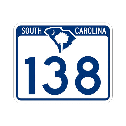 South Carolina 138 (South Carolina) (Road Sign) STICKER Vinyl Kiss-Cut Decal 6 Inch White - The Sticker Space