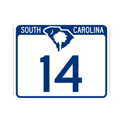 South Carolina 14 (South Carolina) (Road Sign) STICKER Vinyl Kiss-Cut Decal 2 Inch White - The Sticker Space