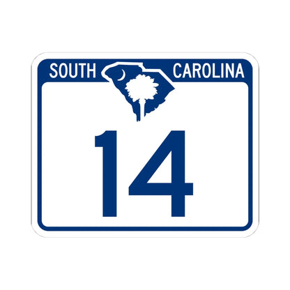 South Carolina 14 (South Carolina) (Road Sign) STICKER Vinyl Kiss-Cut Decal 4 Inch White - The Sticker Space