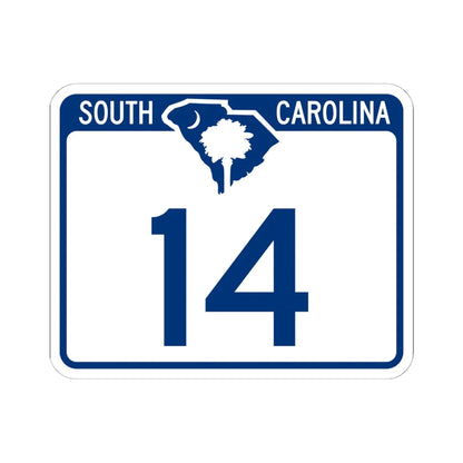 South Carolina 14 (South Carolina) (Road Sign) STICKER Vinyl Kiss-Cut Decal 6 Inch White - The Sticker Space