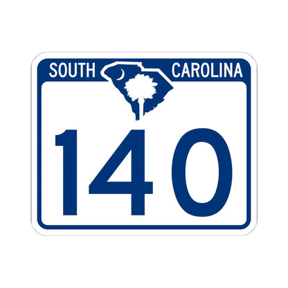 South Carolina 140 (South Carolina) (Road Sign) STICKER Vinyl Kiss-Cut Decal 6 Inch White - The Sticker Space
