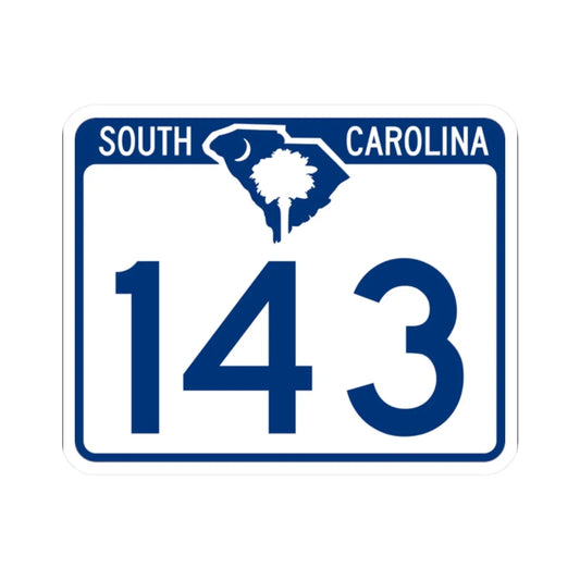 South Carolina 143 (South Carolina) (Road Sign) STICKER Vinyl Kiss-Cut Decal 2 Inch White - The Sticker Space