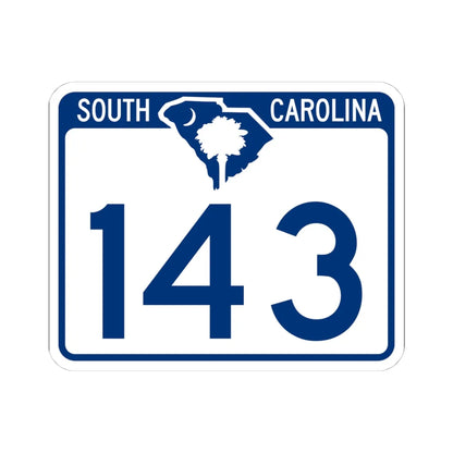 South Carolina 143 (South Carolina) (Road Sign) STICKER Vinyl Kiss-Cut Decal 4 Inch White - The Sticker Space