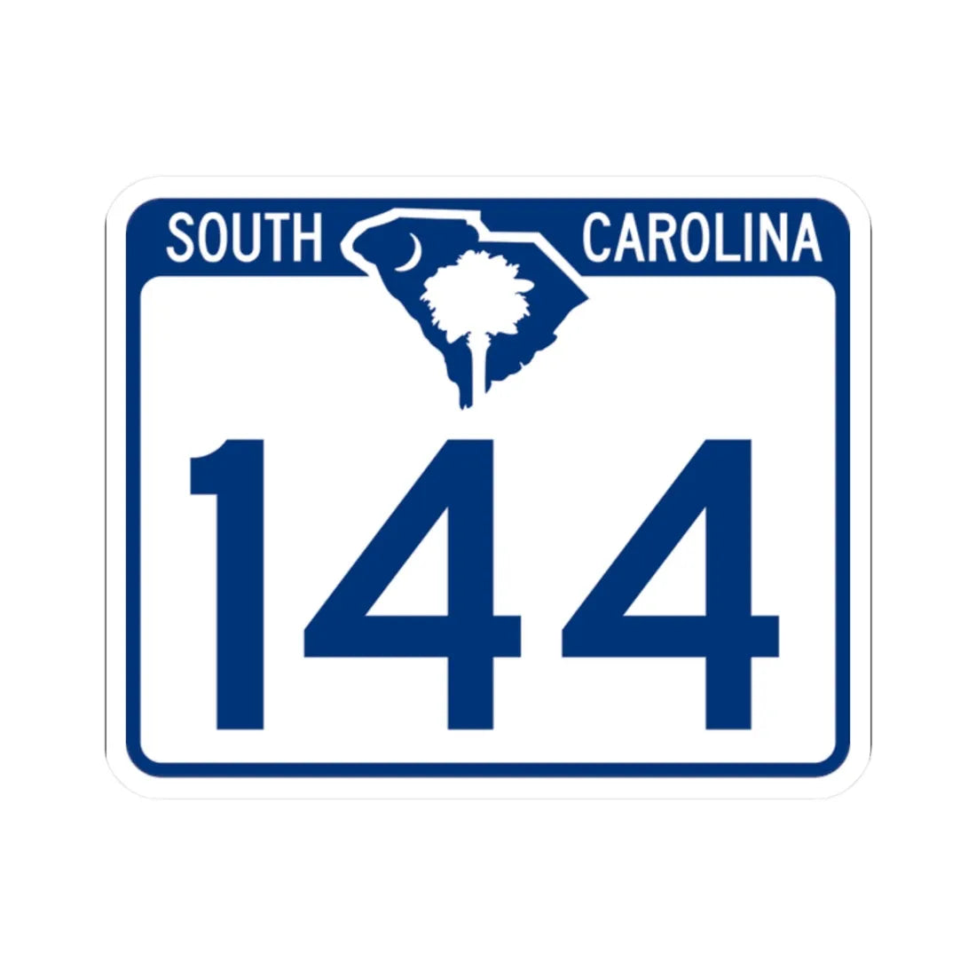 South Carolina 144 (South Carolina) (Road Sign) STICKER Vinyl Kiss-Cut Decal 2 Inch White - The Sticker Space
