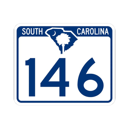 South Carolina 146 (South Carolina) (Road Sign) STICKER Vinyl Kiss-Cut Decal 3 Inch White - The Sticker Space