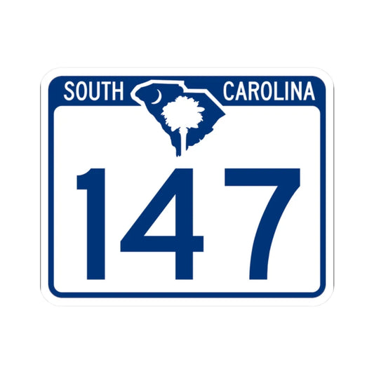 South Carolina 147 (South Carolina) (Road Sign) STICKER Vinyl Kiss-Cut Decal 2 Inch White - The Sticker Space