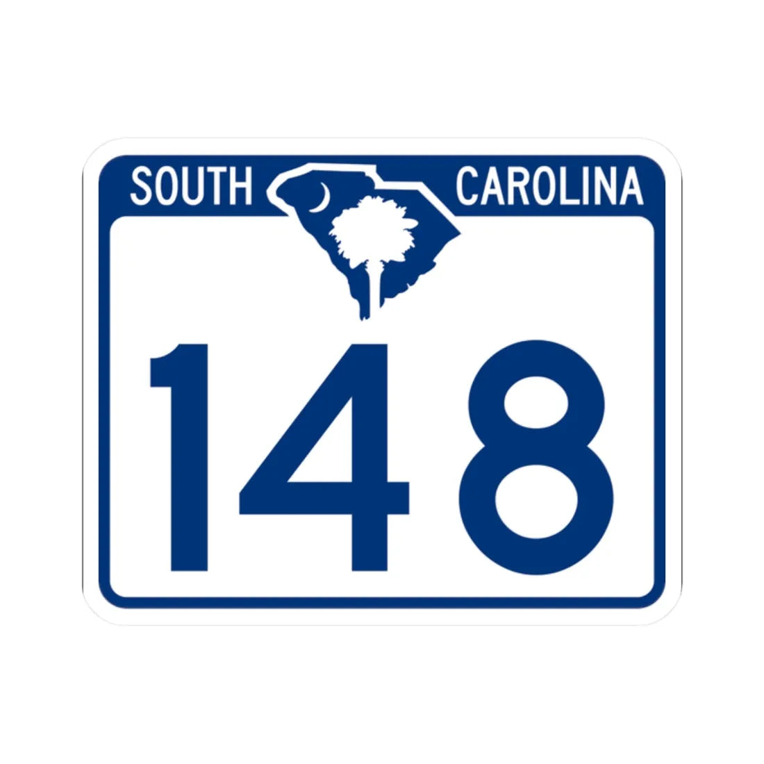 South Carolina 148 (South Carolina) (Road Sign) STICKER Vinyl Kiss-Cut Decal 2 Inch White - The Sticker Space
