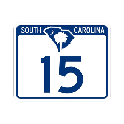 South Carolina 15 (South Carolina) (Road Sign) STICKER Vinyl Kiss-Cut Decal 2 Inch White - The Sticker Space