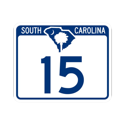 South Carolina 15 (South Carolina) (Road Sign) STICKER Vinyl Kiss-Cut Decal 2 Inch White - The Sticker Space
