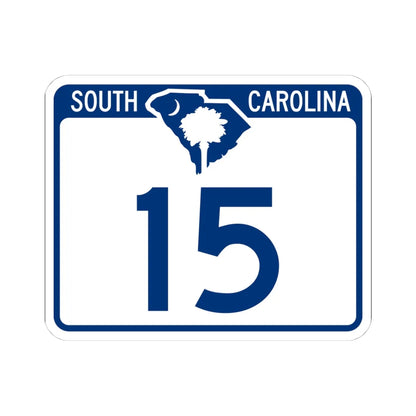 South Carolina 15 (South Carolina) (Road Sign) STICKER Vinyl Kiss-Cut Decal 4 Inch White - The Sticker Space