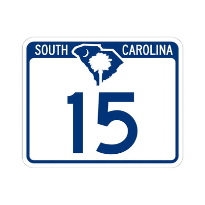 South Carolina 15 (South Carolina) (Road Sign) STICKER Vinyl Kiss-Cut Decal 6 Inch White - The Sticker Space