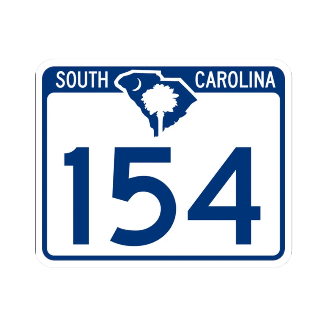 South Carolina 154 (South Carolina) (Road Sign) STICKER Vinyl Kiss-Cut Decal 2 Inch White - The Sticker Space