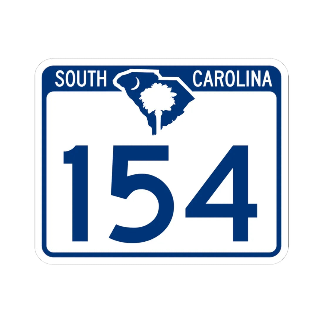 South Carolina 154 (South Carolina) (Road Sign) STICKER Vinyl Kiss-Cut Decal 3 Inch White - The Sticker Space