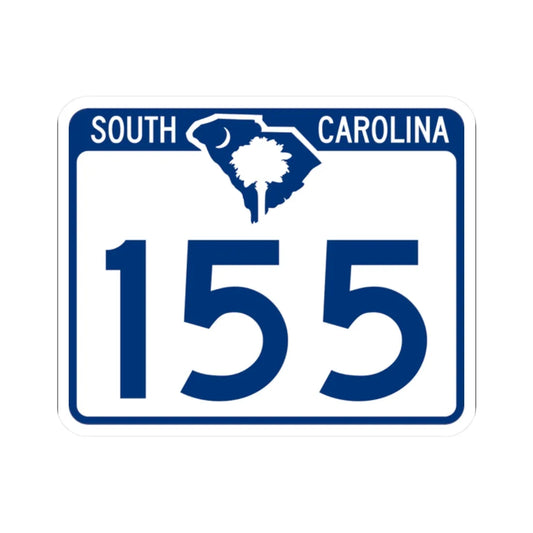 South Carolina 155 (South Carolina) (Road Sign) STICKER Vinyl Kiss-Cut Decal 2 Inch White - The Sticker Space