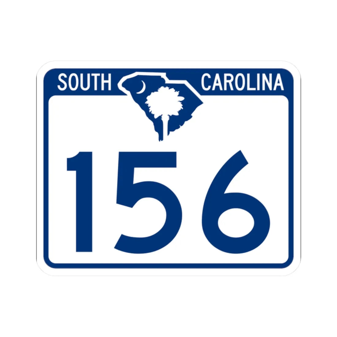 South Carolina 156 (South Carolina) (Road Sign) STICKER Vinyl Kiss-Cut Decal 2 Inch White - The Sticker Space