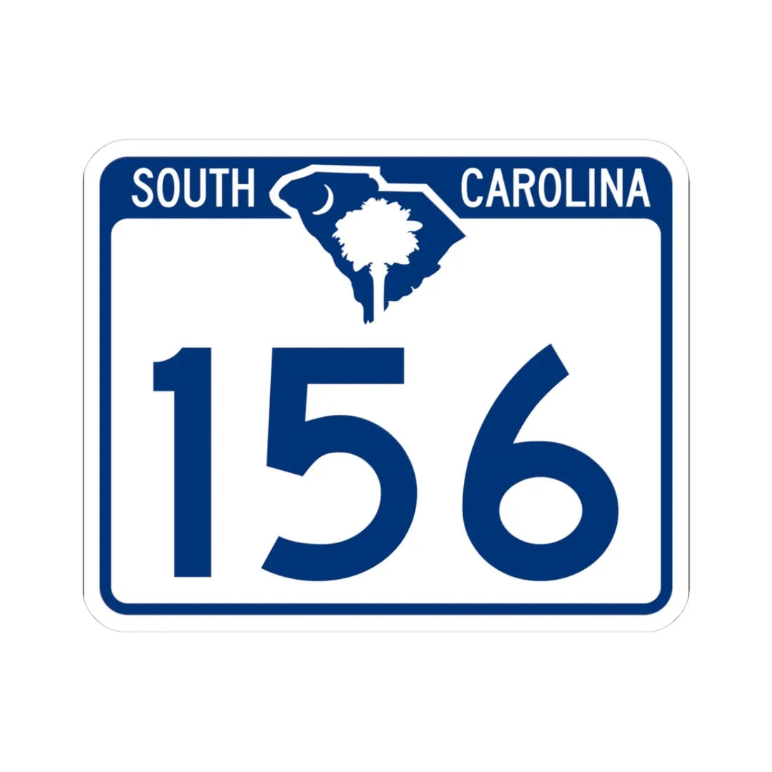 South Carolina 156 (South Carolina) (Road Sign) STICKER Vinyl Kiss-Cut Decal 3 Inch White - The Sticker Space