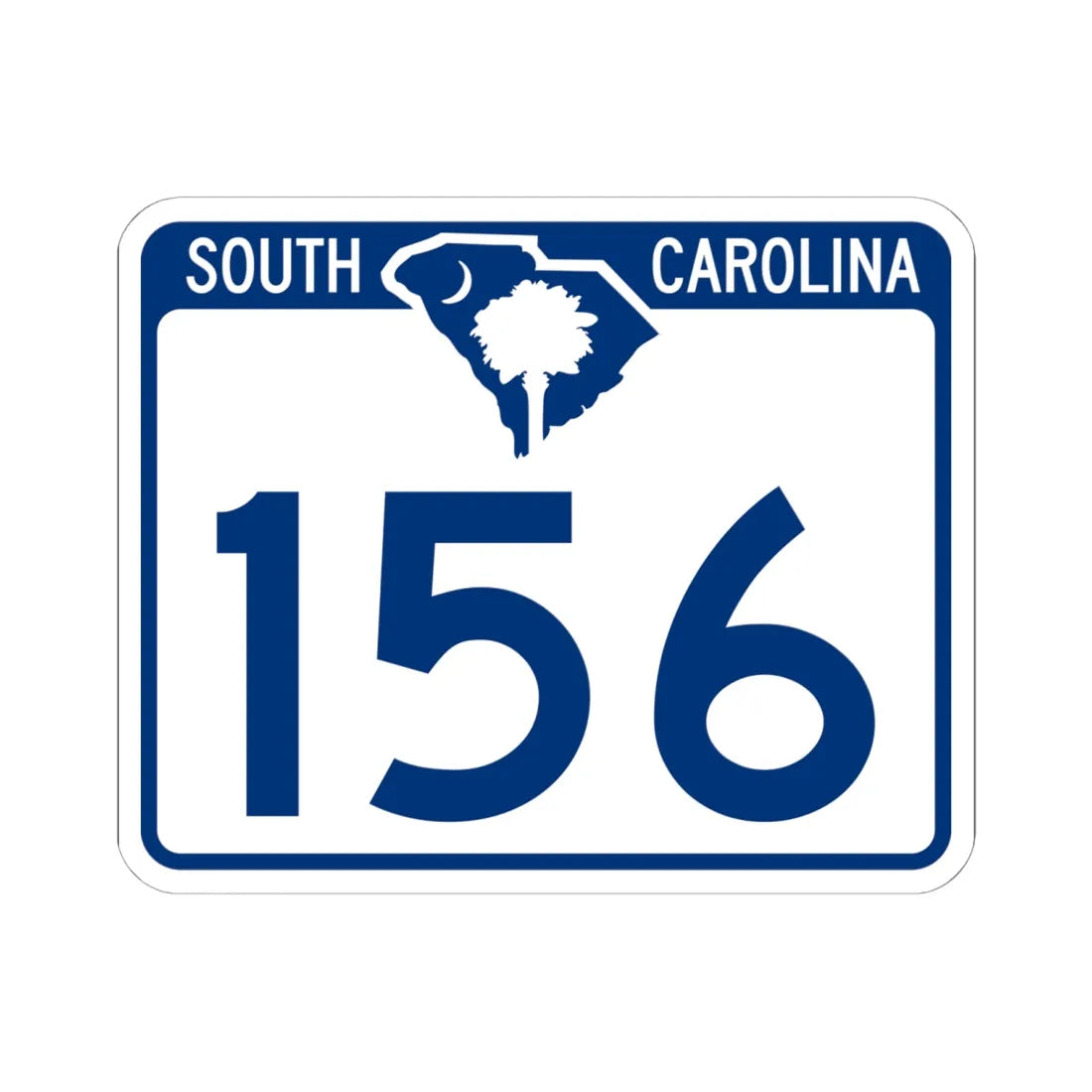 South Carolina 156 (South Carolina) (Road Sign) STICKER Vinyl Kiss-Cut Decal 6 Inch White - The Sticker Space