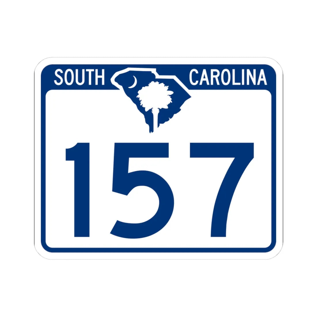 South Carolina 157 (South Carolina) (Road Sign) STICKER Vinyl Kiss-Cut Decal 3 Inch White - The Sticker Space