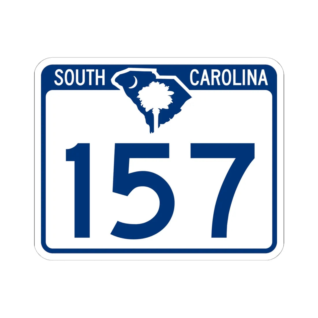 South Carolina 157 (South Carolina) (Road Sign) STICKER Vinyl Kiss-Cut Decal 6 Inch White - The Sticker Space