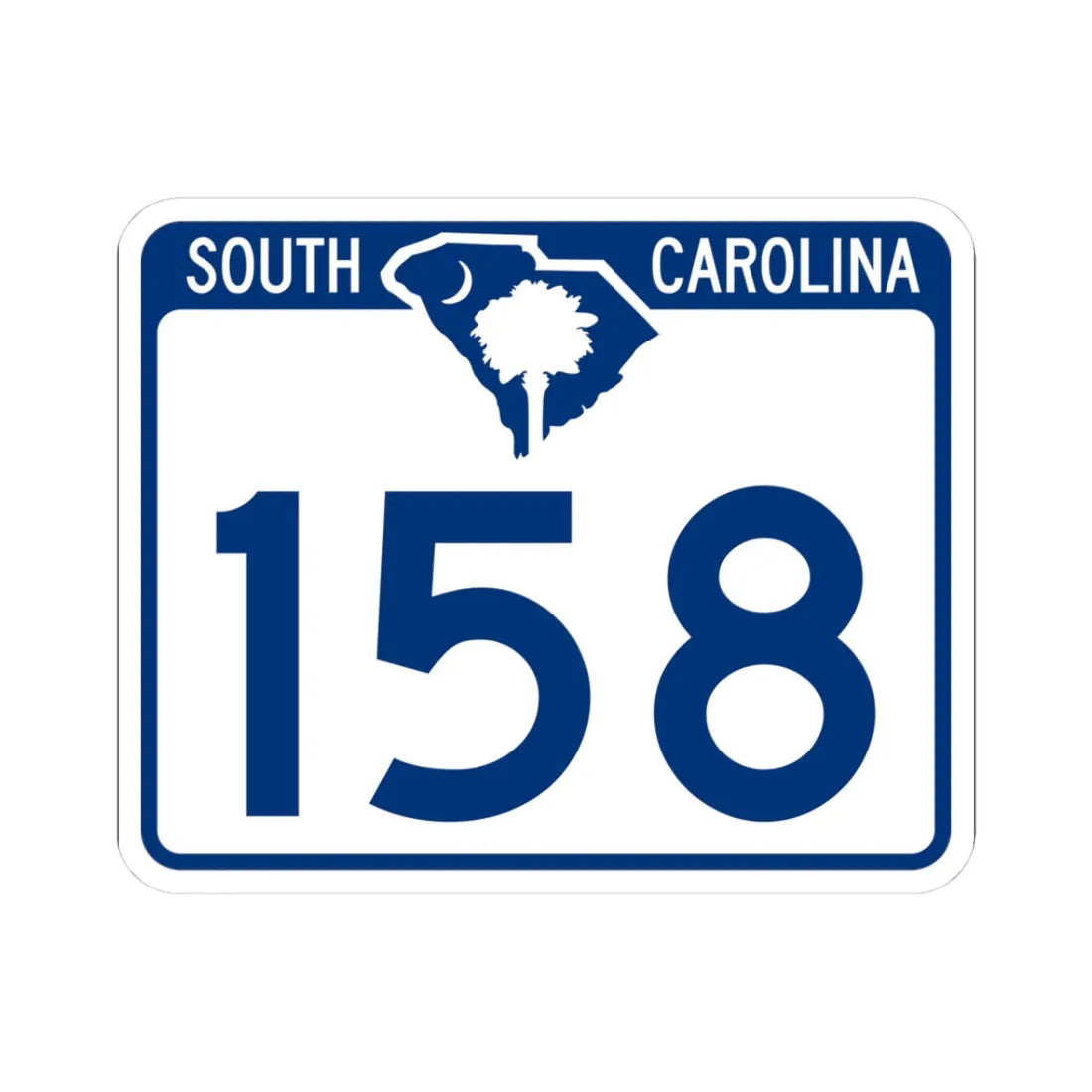 South Carolina 158 (South Carolina) (Road Sign) STICKER Vinyl Kiss-Cut Decal 3 Inch White - The Sticker Space