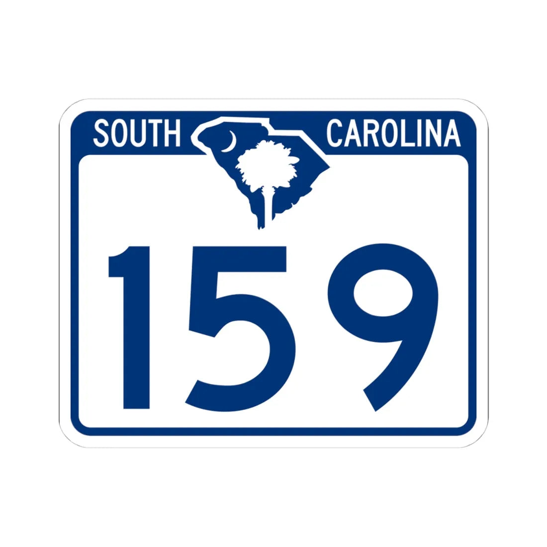 South Carolina 159 (South Carolina) (Road Sign) STICKER Vinyl Kiss-Cut Decal 4 Inch White - The Sticker Space