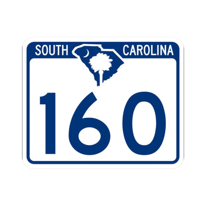 South Carolina 160 (South Carolina) (Road Sign) STICKER Vinyl Kiss-Cut Decal 2 Inch White - The Sticker Space