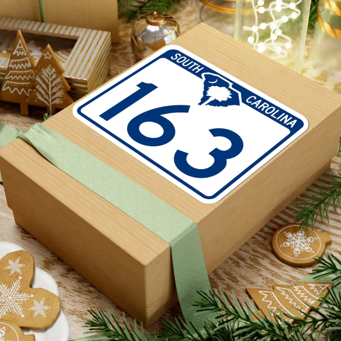 South Carolina 163 (South Carolina) (Road Sign) STICKER Vinyl Kiss-Cut Decal - The Sticker Space