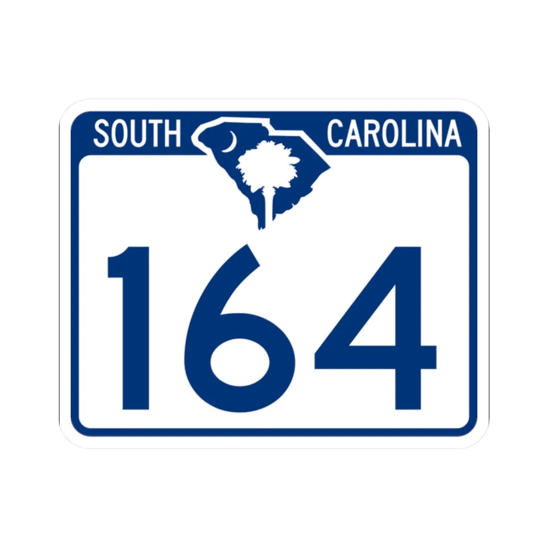 South Carolina 164 (South Carolina) (Road Sign) STICKER Vinyl Kiss-Cut Decal 2 Inch White - The Sticker Space