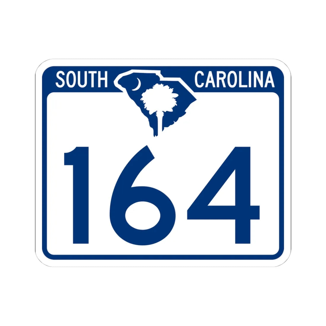 South Carolina 164 (South Carolina) (Road Sign) STICKER Vinyl Kiss-Cut Decal 4 Inch White - The Sticker Space
