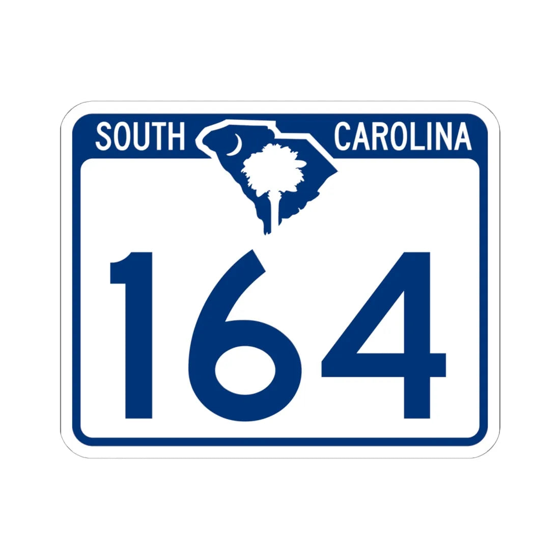 South Carolina 164 (South Carolina) (Road Sign) STICKER Vinyl Kiss-Cut Decal 6 Inch White - The Sticker Space