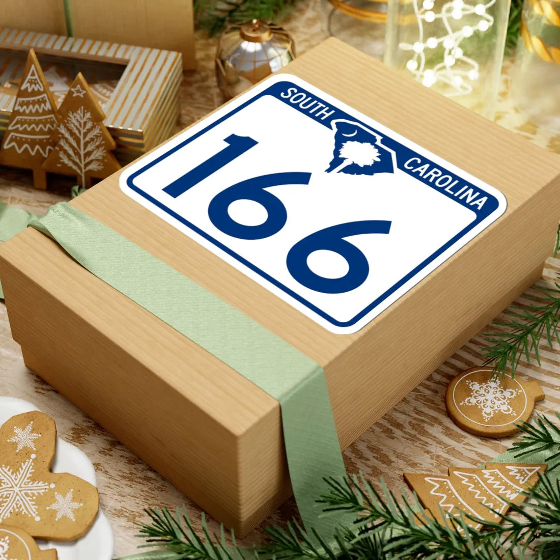 South Carolina 166 (South Carolina) (Road Sign) STICKER Vinyl Kiss-Cut Decal - The Sticker Space