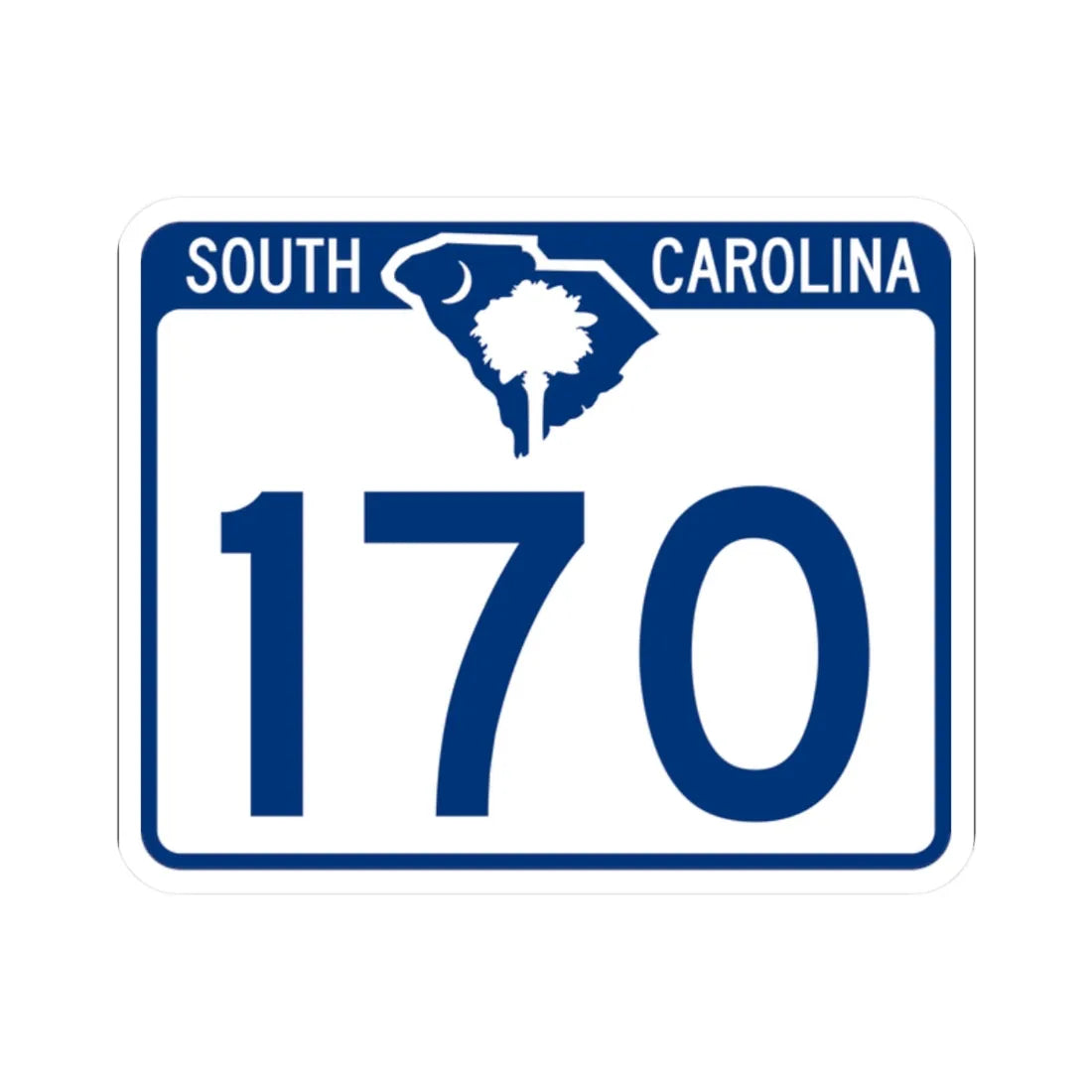 South Carolina 170 (South Carolina) (Road Sign) STICKER Vinyl Kiss-Cut Decal 2 Inch White - The Sticker Space
