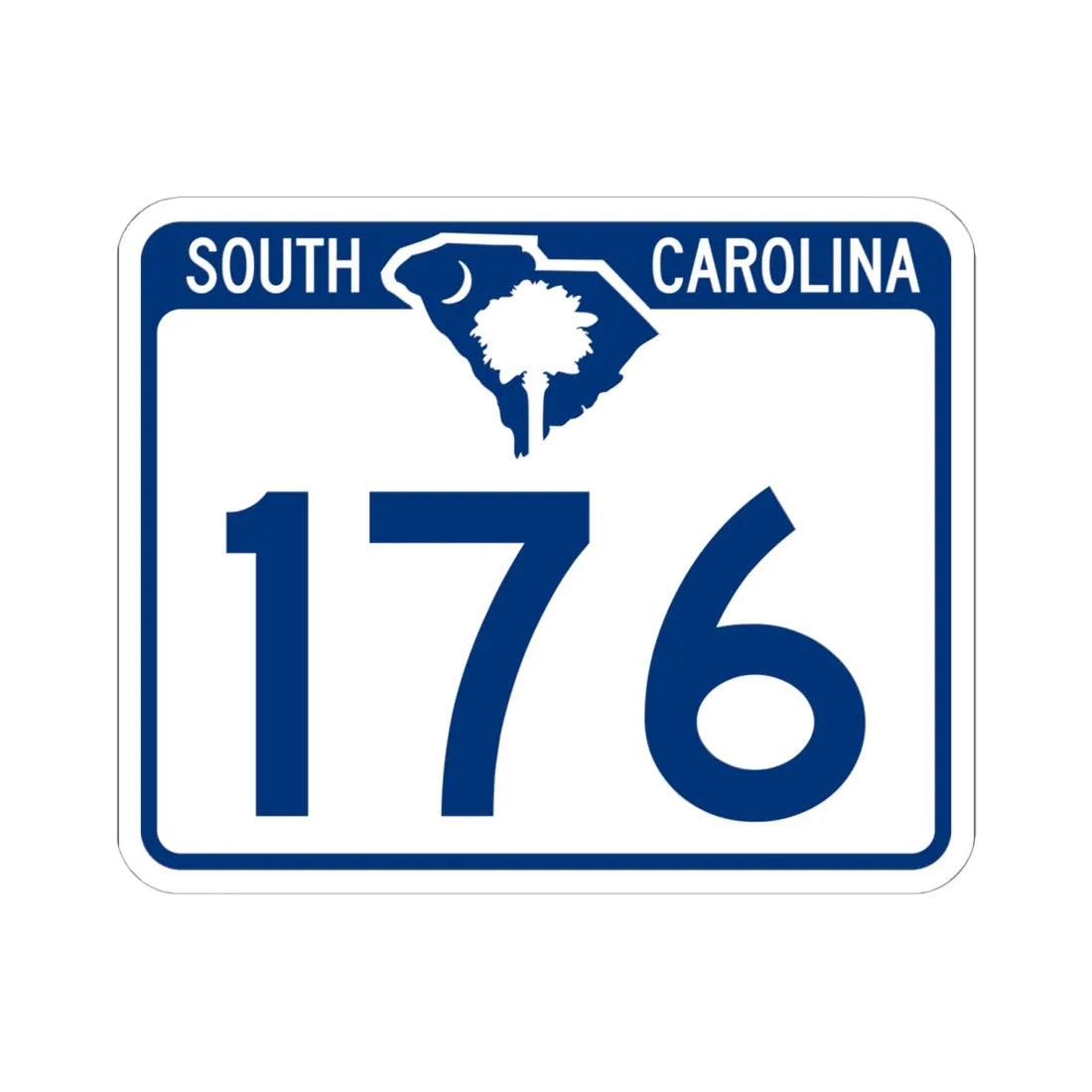 South Carolina 176 (South Carolina) (Road Sign) STICKER Vinyl Kiss-Cut Decal 6 Inch White - The Sticker Space