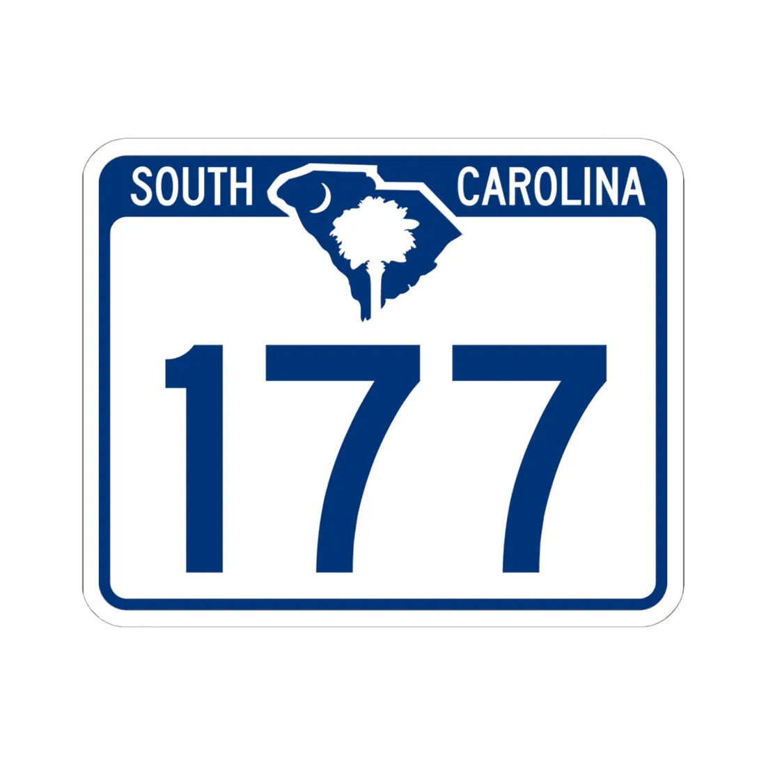 South Carolina 177 (South Carolina) (Road Sign) STICKER Vinyl Kiss-Cut Decal 6 Inch White - The Sticker Space