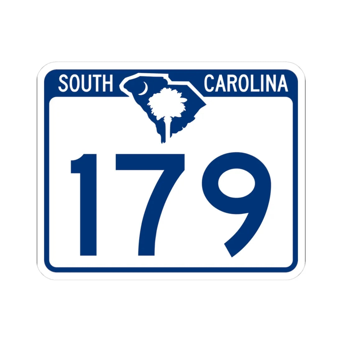 South Carolina 179 (South Carolina) (Road Sign) STICKER Vinyl Kiss-Cut Decal 3 Inch White - The Sticker Space