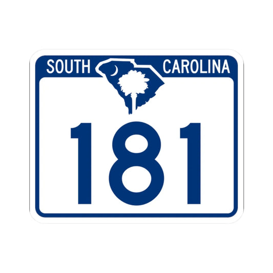 South Carolina 181 (South Carolina) (Road Sign) STICKER Vinyl Kiss-Cut Decal 2 Inch White - The Sticker Space