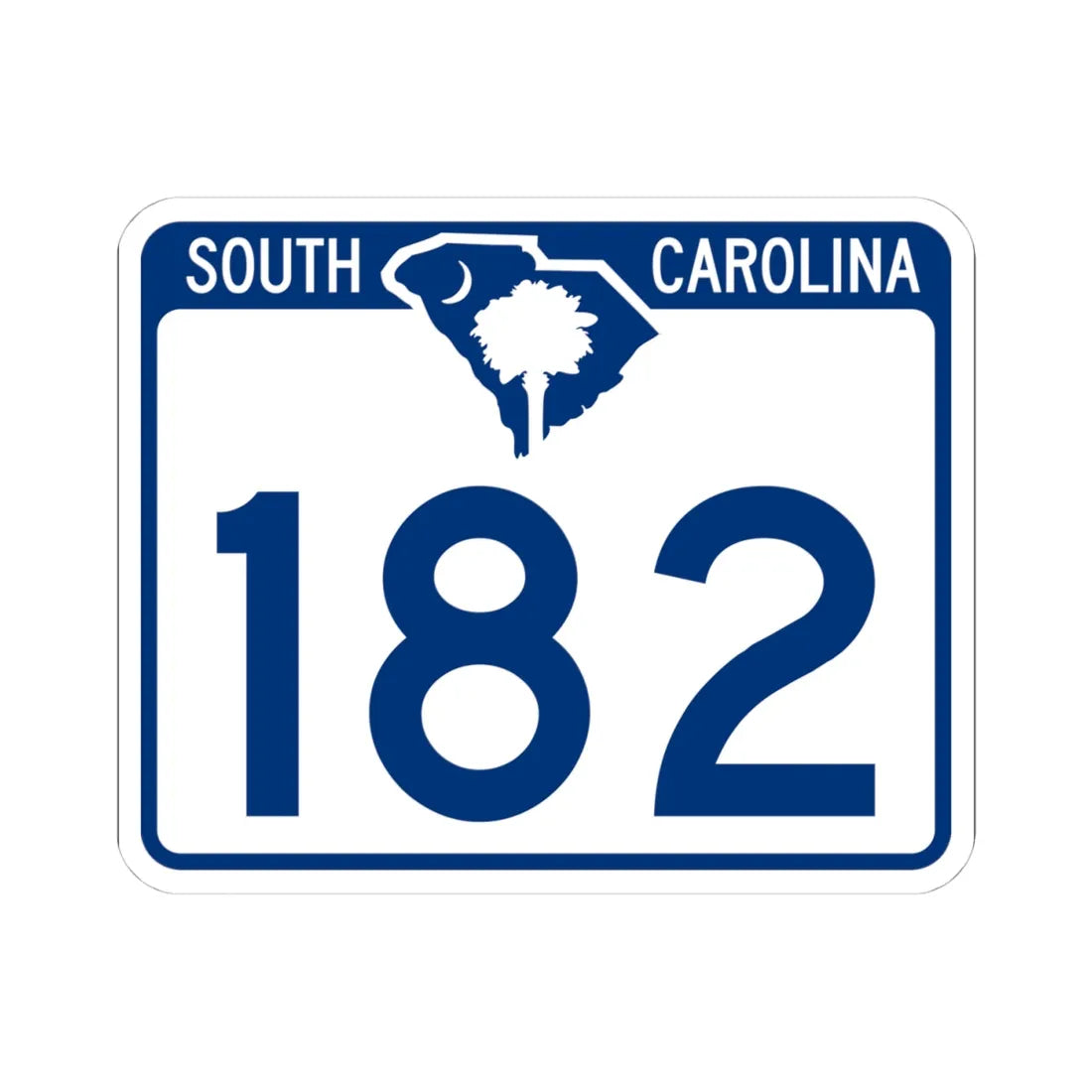 South Carolina 182 (South Carolina) (Road Sign) STICKER Vinyl Kiss-Cut Decal 4 Inch White - The Sticker Space