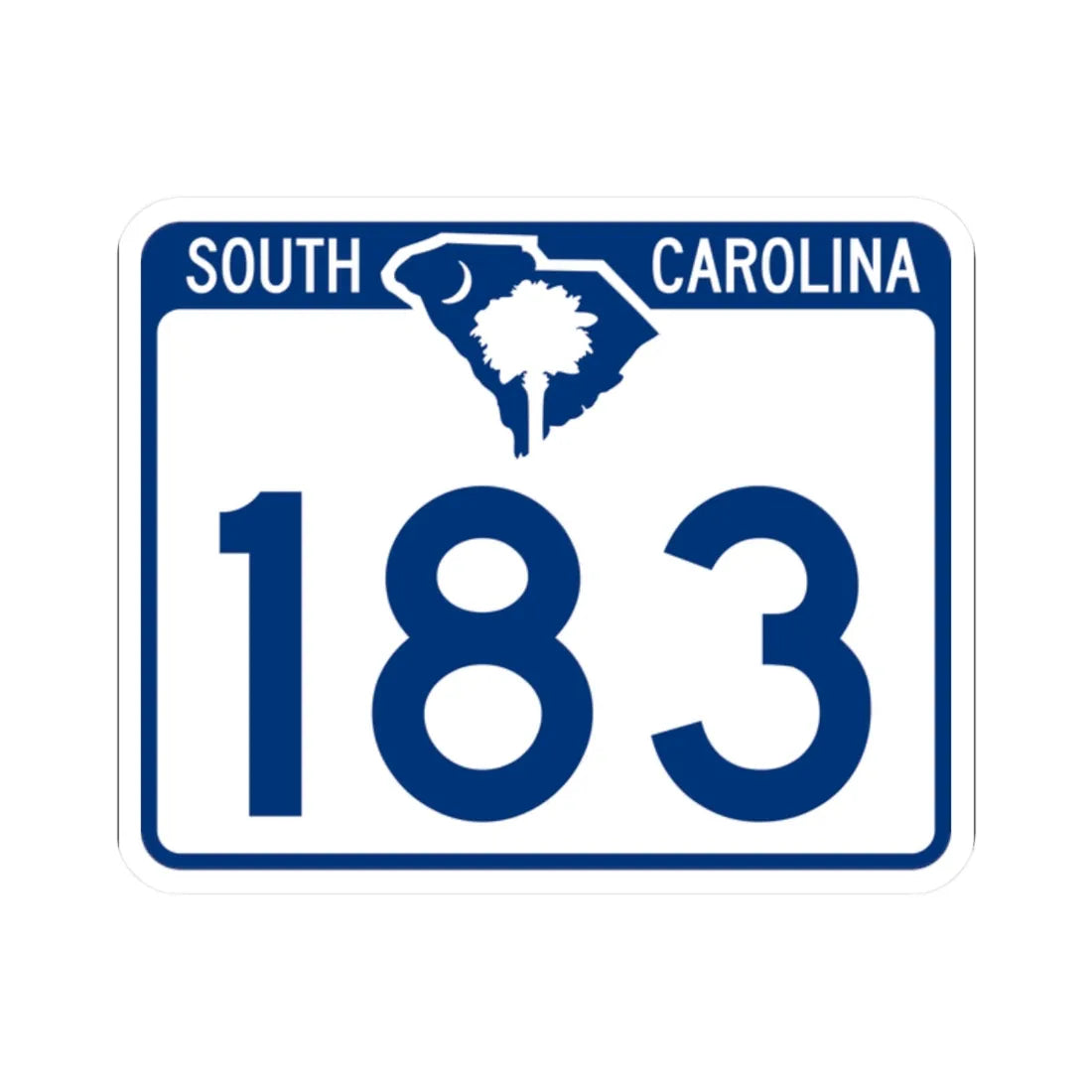 South Carolina 183 (South Carolina) (Road Sign) STICKER Vinyl Kiss-Cut Decal 2 Inch White - The Sticker Space