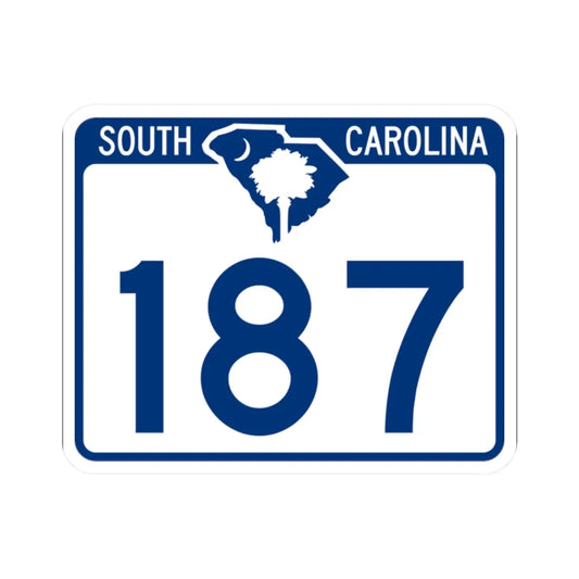 South Carolina 187 (South Carolina) (Road Sign) STICKER Vinyl Kiss-Cut Decal 2 Inch White - The Sticker Space