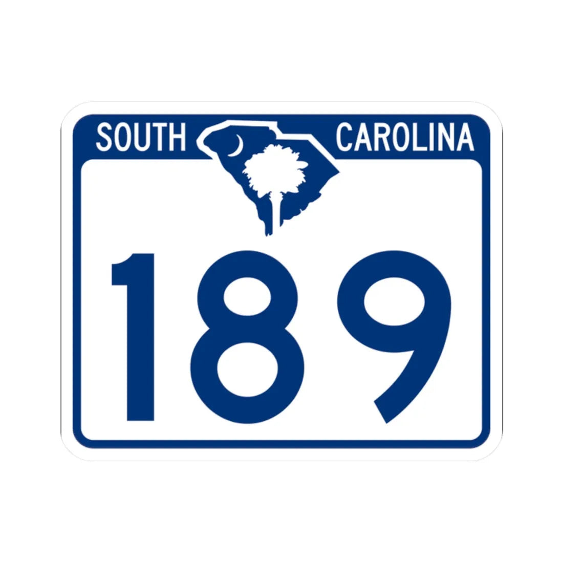 South Carolina 189 (South Carolina) (Road Sign) STICKER Vinyl Kiss-Cut Decal 2 Inch White - The Sticker Space