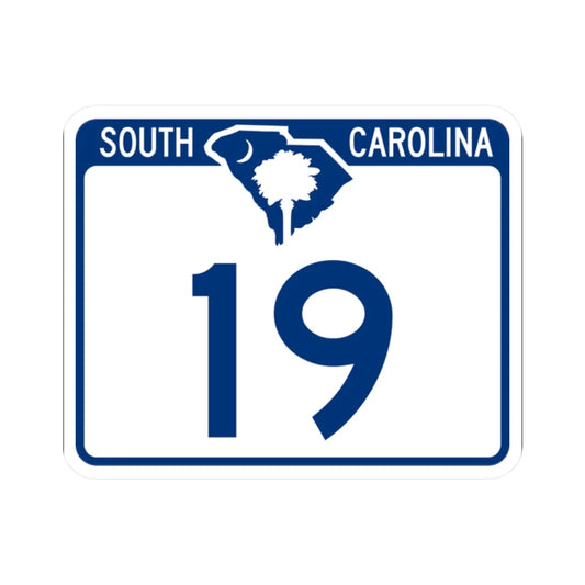 South Carolina 19 (South Carolina) (Road Sign) STICKER Vinyl Kiss-Cut Decal 2 Inch White - The Sticker Space