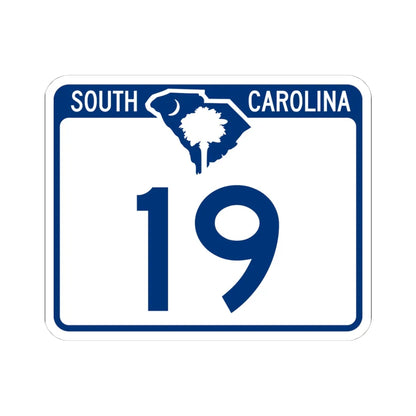 South Carolina 19 (South Carolina) (Road Sign) STICKER Vinyl Kiss-Cut Decal 4 Inch White - The Sticker Space