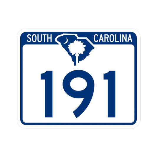 South Carolina 191 (South Carolina) (Road Sign) STICKER Vinyl Kiss-Cut Decal 2 Inch White - The Sticker Space