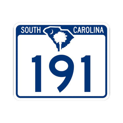 South Carolina 191 (South Carolina) (Road Sign) STICKER Vinyl Kiss-Cut Decal 3 Inch White - The Sticker Space
