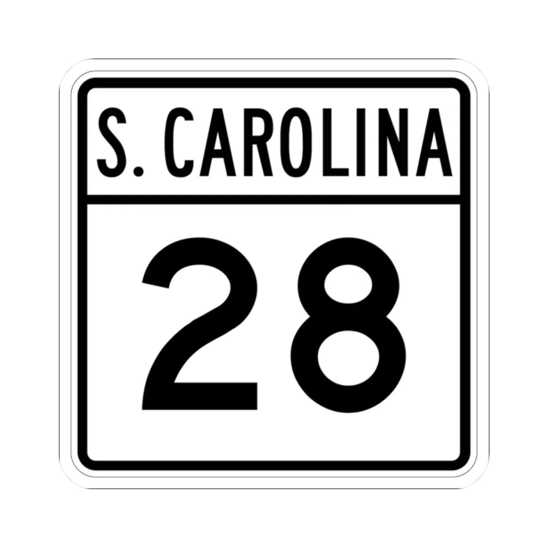 South Carolina 1960s variant (South Carolina) (Road Sign) STICKER Vinyl Kiss-Cut Decal 2 Inch White - The Sticker Space