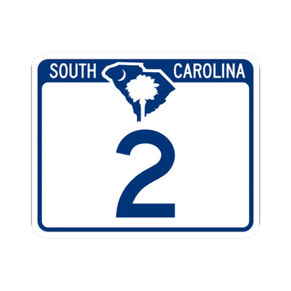 South Carolina 2 (South Carolina) (Road Sign) STICKER Vinyl Kiss-Cut Decal 2 Inch White - The Sticker Space